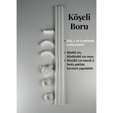 Tropik Home Köşeli Banyo Borusu L Duş