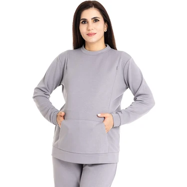 Baby Mom Emzirme Özellikli Hamile Sweatshirt Anne