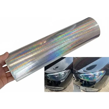 Petek Desenli 3D Colormatik Far Filmi Stop Folyosu 1MX30CM Şeffaf Nemere