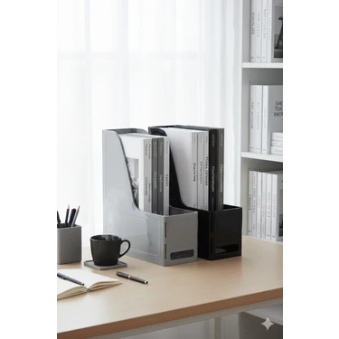 Alpa Store Mg 101 2'li Set A4 Demonte Plastik Dikey Magazinlik Klasör Arşiv Kutusu Organizer