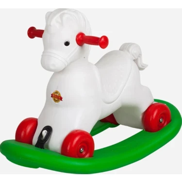 Moli Toys Sallanan At Çocuklar İçin Güvenli Oyun Arkadaşı 2-4 Yaş Beyaz