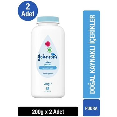 Johnson's Bebek Pudrası 200 gr 2'li Set Kolay Kullanım ile Cildinizi Nazikçe