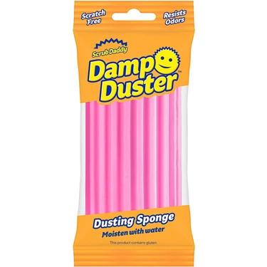 Scrub Daddy Damp Duster Pembe Toz Alma Süngeri Kolay Temizlik ve Yeniden Kullanım