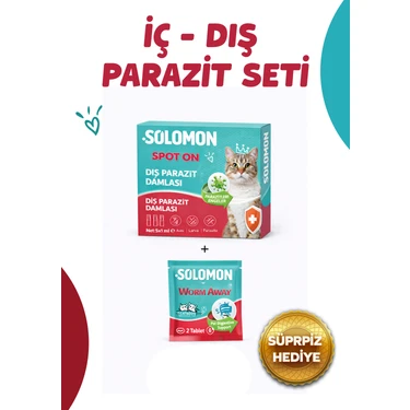 Solomon 2'li Set Iç - Dış Anti Parazit Bitkisel Damla 5 Adet ve 2 Adet Tablet