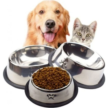 Yıldızhane 22 cm Kedi Köpek Mama Su Kabı Paslanmaz Çelik Mama