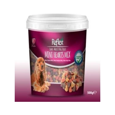 Reflex Mini Kalpli Yarı Yumuşak Köpek Ödül Maması 500 gr Karışık Renkli Lezzetli ve