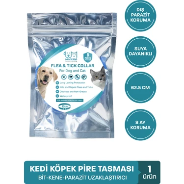 Köpek Pire Kene Tasması Bit Pire Kene Parazit Önleyici Ayarlanabilir Doğal Tasma 62 cm Kedi