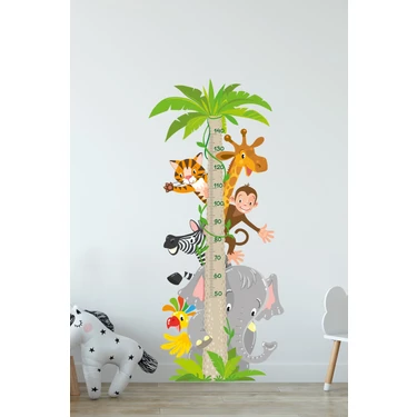 Kt Decoration Sevimli Hayvanlar Temalı Boy Ölçer Duvar Sticker