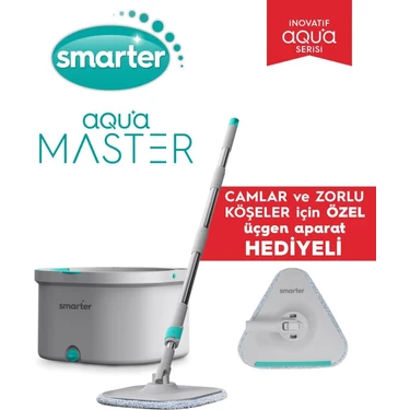 SMARTER Aqua Master + Üçgen Aparat Temiz & Kirli Suyu Ayırma Özelliği Otomatik Temizlik Seti Mop