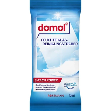 Domol 20'li Mikrofiber Temizlik Bezi - Cam ve Ayna Yüzeyler İçin İz Bırakmayan Profesyonel Temizlik