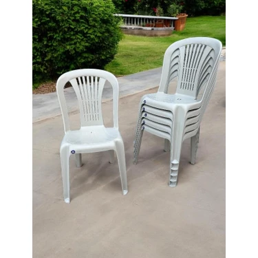 Nar Sokağı 6 Adet Kolsuz Plastik Sandalye Bahçe Balkon ve Mutfak