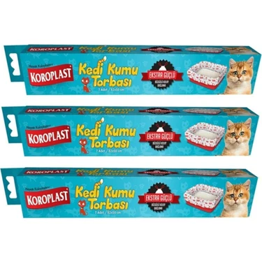 Koroplast Kedi Kumu Torbası 7 Li x 3 Ekstra Güçlü Koku Filtresi Ve Ergonomik