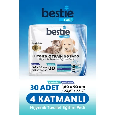 Bestie Care 60X90 cm Kedi Köpek Çiş Pedi 30'lu - Yatak Koruyucu Örtü - Serme
