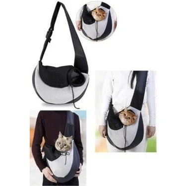 Large Hanger Açık Gri Çapraz Askılı Ana Kucağı Kedi Köpek Evcil Hayvan Taşıma Çantası