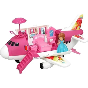 Heroes Toys Uçak Ev Bebek Seti Kız Çocuklar İçin Renkli Oyun Teması 37 x 24 x 10