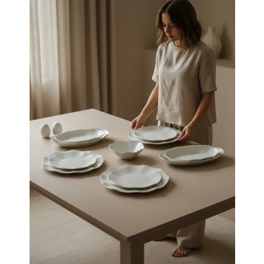 Güral Porselen Nesrin 54 Parça Sade Bone Yemek