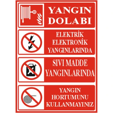 HiperAD Reklam Yangın Dolabı Için Uyarılar Dekota – 3 mm Forex Uyarı 25 cm ×