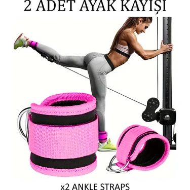 Gazelmanya Ayak Kayışı Ankle Strap Bilek Kayışı Ayak Kayışı Fitness Çekiş Aparatı Direnç Ayak Çekme