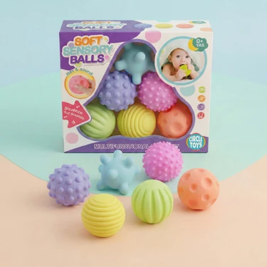 Circle Toys Bebek Duyusal Gelişim Topu 6’lı Set – Ince Motor ve Dokunma Duyusu