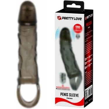 Pretty Love Titreşimli Penis Kılıfı 5 cm Dolgulu Uzatmalı Prezervatif