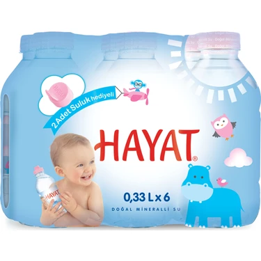 Hayat Bebek Su 6 Adet 330 ml Doğal Mineralli Su Yerli Üretim