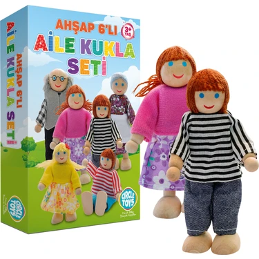 Circle Toys Ahşap 6'lı Aile Kukla