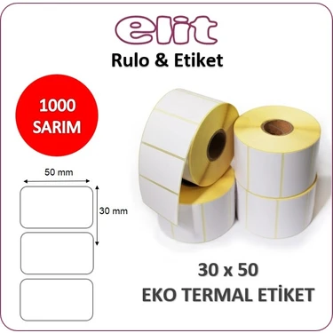 Elit Barkod Etiketi 30X50 Termal 1000