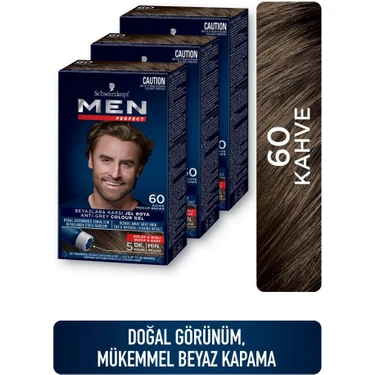 Schwarzkopf Men Perfect Saç Boyası 60 - Kahve  X 3