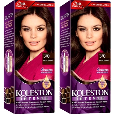 Wella Koleston Koleston Intense 3/0 Koyu Kahve Saç Boyası X2