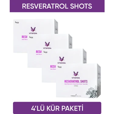 Vitisfera Resveratrol Shot Kür Paketi 4 Kutu Antioksidan İçerikli Sıvı Formda