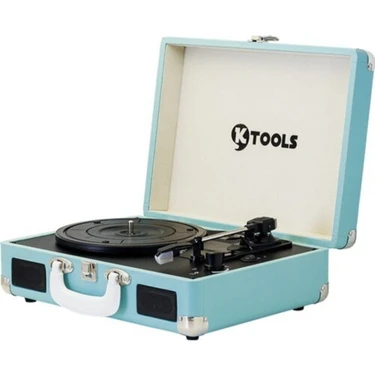 KTOOLS Taşınabilir Pikap Nostalgie K344 Mavi Renk ile Eski Plaklarınızı Yeniden