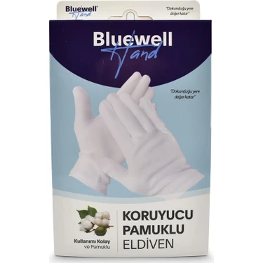 Bluewell Pamuklu Eldiven Şık Tasarımlı Dayanıklı Kullanım İçin Beyaz