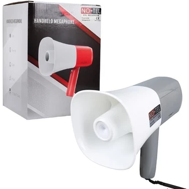 No-Tel 918L Bluetooth-Usb-Siren-Ses Kayıt Özelikli Dahili Bataryalı 25 Watt Mini El Tipi