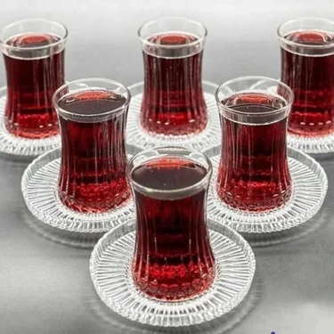 Paşabahçe Elysia Çay Bardağı Riva Çay Tabağı Takımı 24