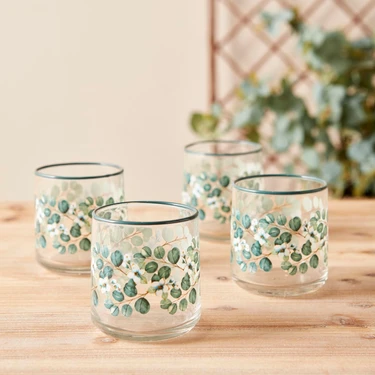 Bella Maison Ocaliptus Yeşil Meşrubat Bardağı 4'lü 280 ml Şık Tasarım ve