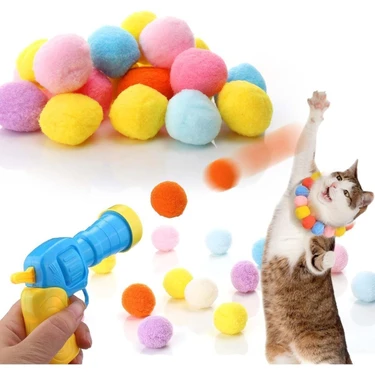 Busstier Interaktif Kedi Oyun Tabancası Güvenli Malzemelerle Eğlenceli Oyun İçin Renkli Peluş