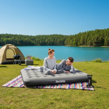 Bestway Ultra Queen 2 Kişilik Şişme Yatak + El Pompası Hediyeli 191X137X22CM 671GZ