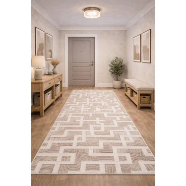 Babil Home Kaymaz Tabanlı Kesme  Salon Koridor Mutfak Yatak Odası Halısı 6017