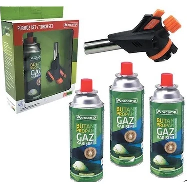 Orcamp Orgaz Çakmaklı Turbo Torch Pürmüz ve 4 Adet