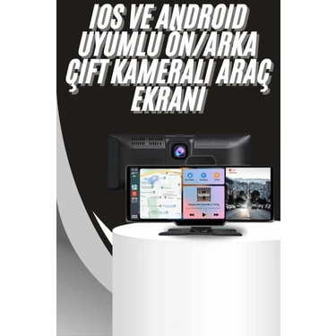 Herşeytrend 4K 10.2 Inç Çift Kameralı Araç Multimedya Ekranı Carplay Kablosuz Tüm Cihazlara