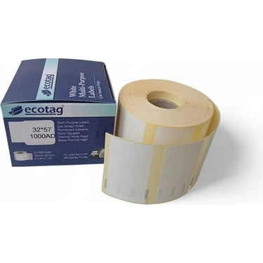 Ecotag Dymo Muadili Çok Amaçlı Etiket 32 mm x 57 mm 1000 Adet