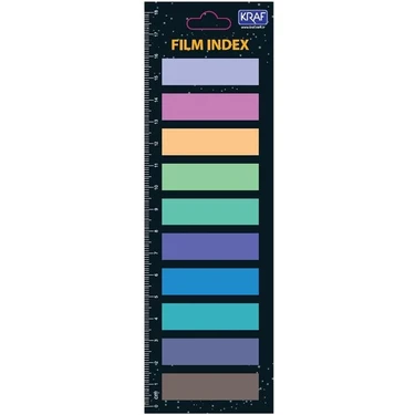 Kraf Yapışkanlı Index Film 200 Parça Karışık Renk 13x44 mm Dikdörtgen Kapaklı Düzenleme