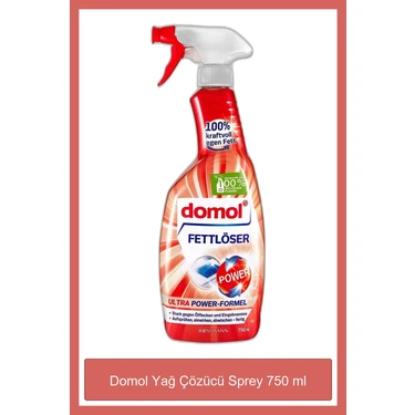 Domol Power Ultra Kokusuz Yağ Çözücü Sprey 750 ml - Hızlı ve Derinlemesine Temizlik, İnatçı Yağ ve