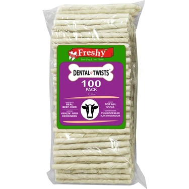 Freshy Dental Twists - Sütlü Burgu Çubuk - 100'LÜ Mega