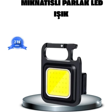 LED Mini Anahtarlık Fener - 1000 Lümen Güçlü Işık ve USB Type-C