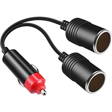 Anktek Oto Araç Çakmak Çoklayıcı Uzatma Kablolu 2’li 2 Port Çakmaklık Çoklayıcı