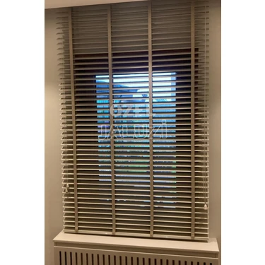 Özel Jaluzi Krem 50 Mm Ahşap Görünümlü