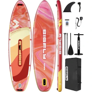 SavaBoards Tropical Orange Premium Şişme Paddle Board Sup Seti 335X86X15