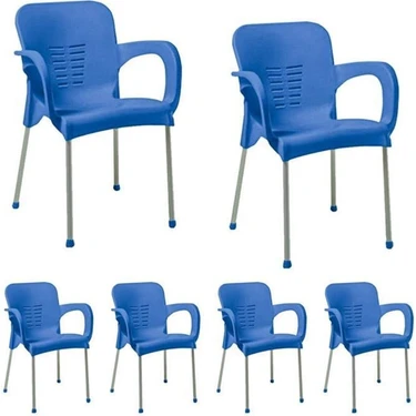 Nar Sokağı 6 Adet Metal Ayaklı Plastik Sandalye Koltuk
