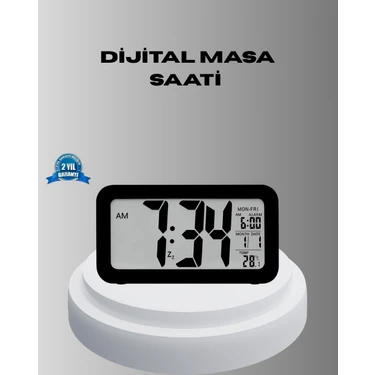 Epilons Dijital Masa Saati Sensörlü Aydınlatmalı Alarm ve Sıcaklık